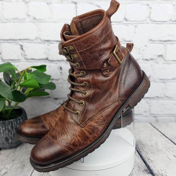 Aston Grey Shoes | Aston Grey Rockcastle Brown Leather Embossed Zip Lace Boots 10M | Color: Brown | Size: 10 | Pm-55138580's Closet